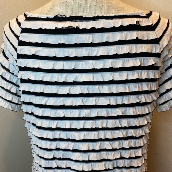 AB Studio Black/White Ruffle Shirt - Picture 8 of 8